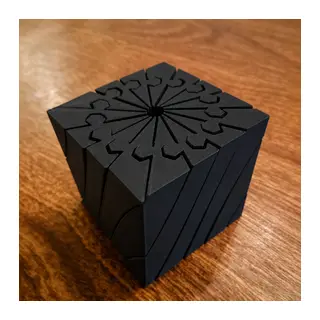 3D Baskı Twisting Küp - Mekanik Dönen Bulmaca Küpü-Siyah