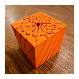 3D Baskı Twisting Küp - Mekanik Dönen Bulmaca Küpü-Turuncu