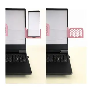 3D Baskı Monitor Telefon Tutucu - Petek Desenli Laptop Kenar Telefon Tutucu-Pembe