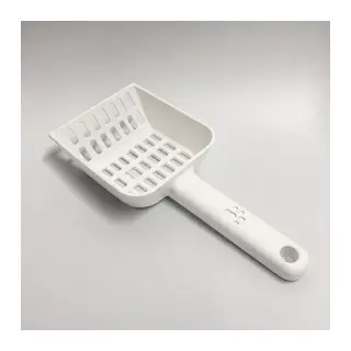 3D Baskı Kedi Kumu Küreği - Geniş Hazneli Eleme Küreği-Beyaz