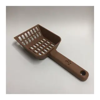 3D Baskı Kedi Kumu Küreği - Geniş Hazneli Eleme Küreği-Kahverengi