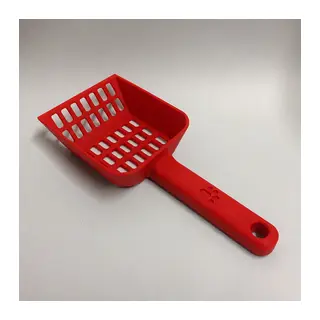 3D Baskı Kedi Kumu Küreği - Geniş Hazneli Eleme Küreği-Kırmızı
