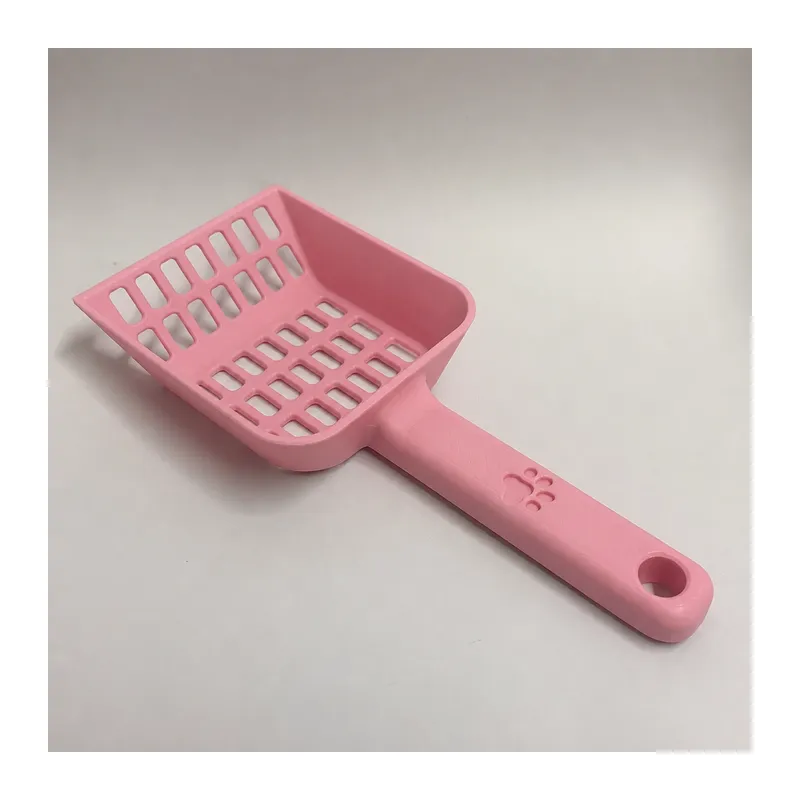 3D Baskı Kedi Kumu Küreği - Geniş Hazneli Eleme Küreği-Pembe