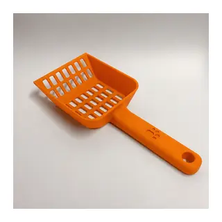 3D Baskı Kedi Kumu Küreği - Geniş Hazneli Eleme Küreği-Turuncu