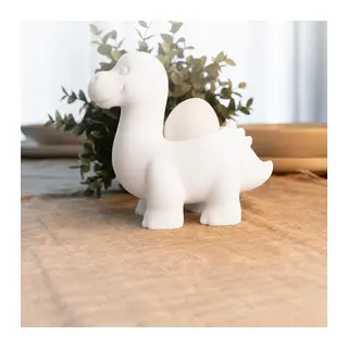 3D Baskı Dinozor Yumurtalık - Sevimli Eggosaurus Yumurta Tutucu-Beyaz