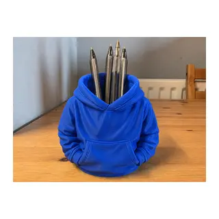 3D Baskı Kapüşonlu Sweatshirt Kalemlik - Masaüstü Organizer-Mavi