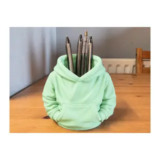 3D Baskı Kapüşonlu Sweatshirt Kalemlik - Masaüstü Organizer-Mint