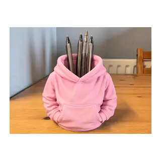 3D Baskı Kapüşonlu Sweatshirt Kalemlik - Masaüstü Organizer-Pembe