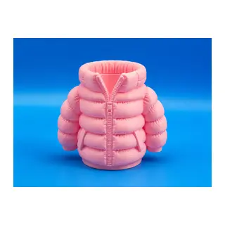 3D Baskı Şişme Mont Kalemlik - Masaüstü Organizer-Pembe