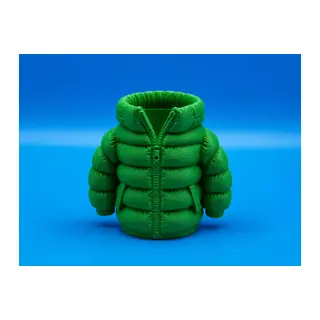 3D Baskı Şişme Mont Kalemlik - Masaüstü Organizer-Yeşil