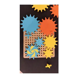 3D Baskı Dişli Çarklar Puzzle Tahtası - Döner Zincirleme Dişli Seti, Montessori Fen ve Mekanik Öğretim Materyali