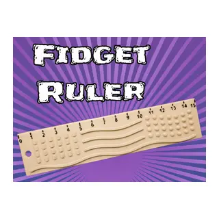3D Baskı Dokunsal Fidget Cetveli - Kabartmalı Stres ve Odaklanma Oyuncağı - Bej