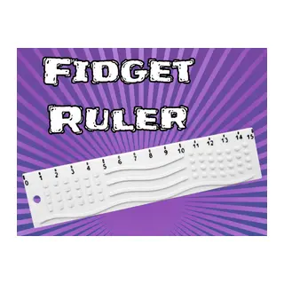 3D Baskı Dokunsal Fidget Cetveli - Kabartmalı Stres ve Odaklanma Oyuncağı - Beyaz