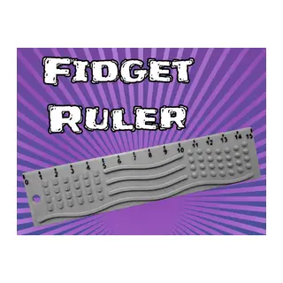 3D Baskı Dokunsal Fidget Cetveli - Kabartmalı Stres ve Odaklanma Oyuncağı - Gri