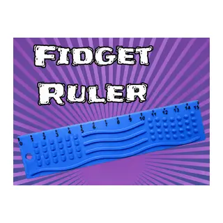 3D Baskı Dokunsal Fidget Cetveli - Kabartmalı Stres ve Odaklanma Oyuncağı - Mavi