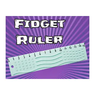 3D Baskı Dokunsal Fidget Cetveli - Kabartmalı Stres ve Odaklanma Oyuncağı - Mint