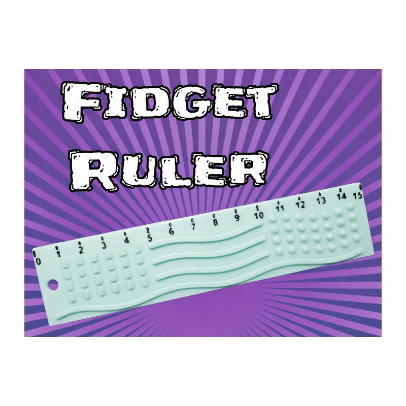 3D Baskı Dokunsal Fidget Cetveli - Kabartmalı Stres ve Odaklanma Oyuncağı - Mint