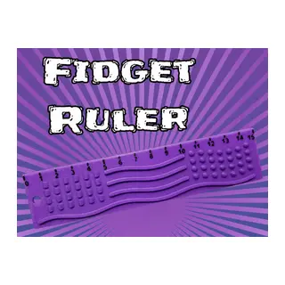 3D Baskı Dokunsal Fidget Cetveli - Kabartmalı Stres ve Odaklanma Oyuncağı - Mor