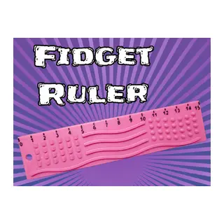 3D Baskı Dokunsal Fidget Cetveli - Kabartmalı Stres ve Odaklanma Oyuncağı - Pembe
