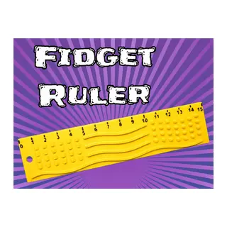 3D Baskı Dokunsal Fidget Cetveli - Kabartmalı Stres ve Odaklanma Oyuncağı - Sarı