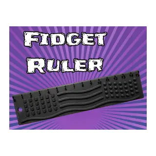 3D Baskı Dokunsal Fidget Cetveli - Kabartmalı Stres ve Odaklanma Oyuncağı - Siyah