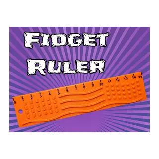 3D Baskı Dokunsal Fidget Cetveli - Kabartmalı Stres ve Odaklanma Oyuncağı - Turuncu