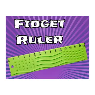 3D Baskı Dokunsal Fidget Cetveli - Kabartmalı Stres ve Odaklanma Oyuncağı - Yeşil