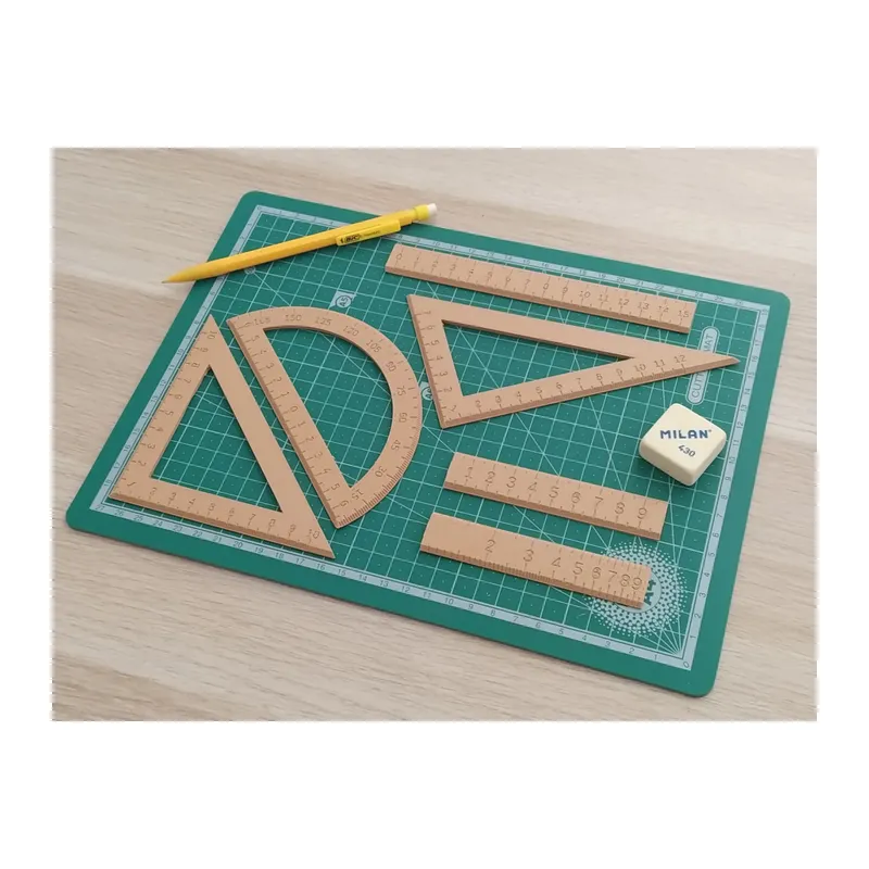 3D Baskı Geometri Cetvel Seti - İletki, Gönye ve Ölçüm Araçları - Bej