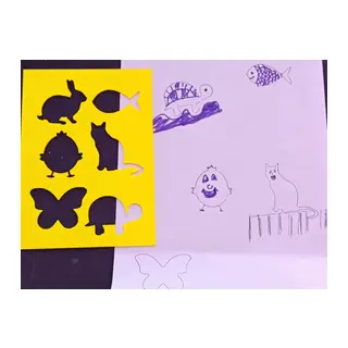 3D Baskı Hayvan Figürleri Çizim Şablonu - Çoklu Desen Kalıbı - Sarı