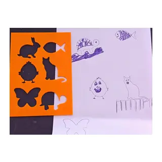 3D Baskı Hayvan Figürleri Çizim Şablonu - Çoklu Desen Kalıbı - Turuncu