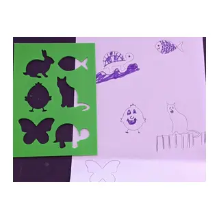 3D Baskı Hayvan Figürleri Çizim Şablonu - Çoklu Desen Kalıbı - Yeşil