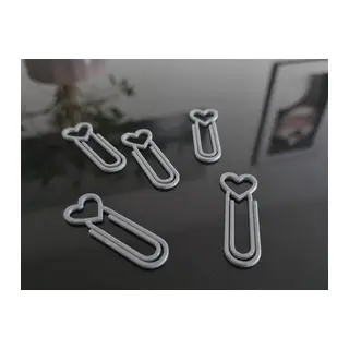 3D Baskı Kalp Figürlü Ataç - 10lu Set - Gri