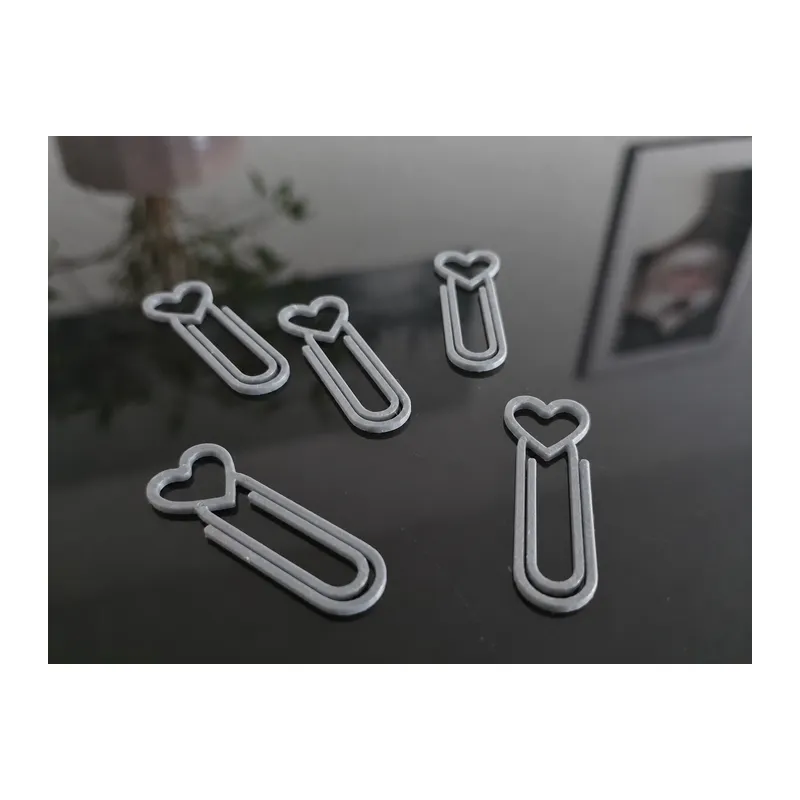 3D Baskı Kalp Figürlü Ataç - 10lu Set - Gri