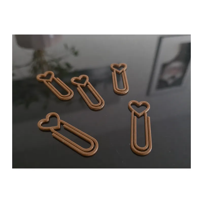 3D Baskı Kalp Figürlü Ataç - 10lu Set - Kahverengi
