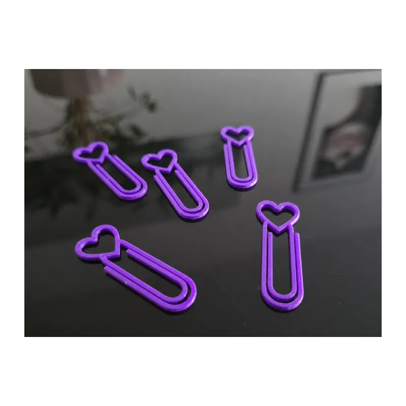 3D Baskı Kalp Figürlü Ataç - 10lu Set - Mor
