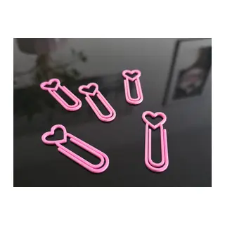 3D Baskı Kalp Figürlü Ataç - 10lu Set - Pembe