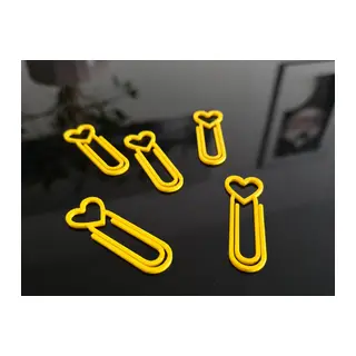 3D Baskı Kalp Figürlü Ataç - 10lu Set - Sarı