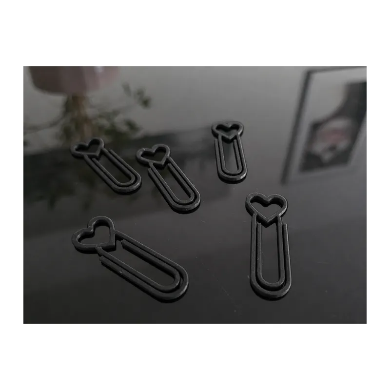 3D Baskı Kalp Figürlü Ataç - 10lu Set - Siyah