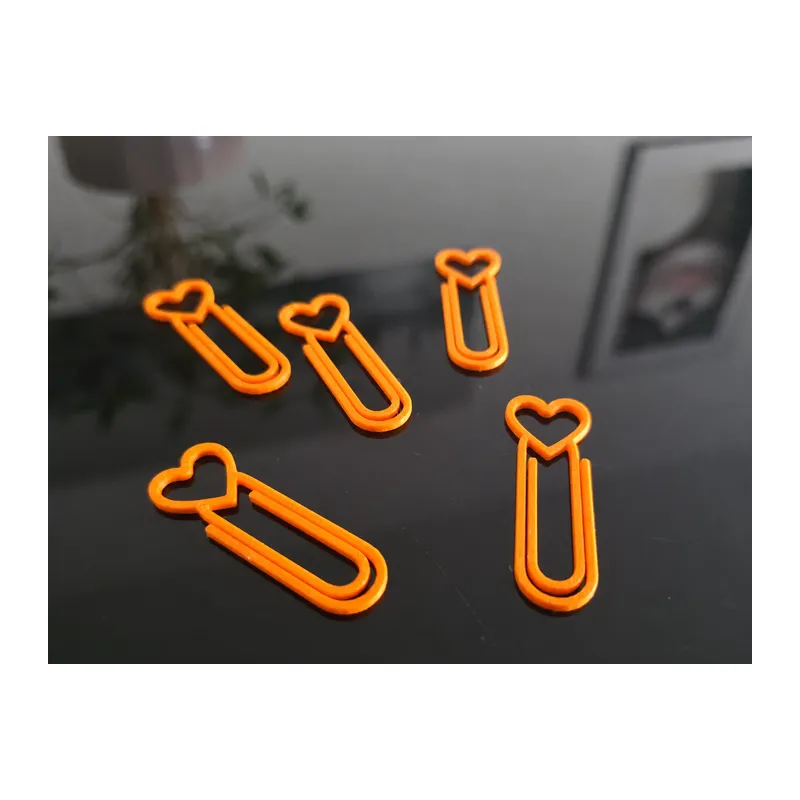 3D Baskı Kalp Figürlü Ataç - 10lu Set - Turuncu