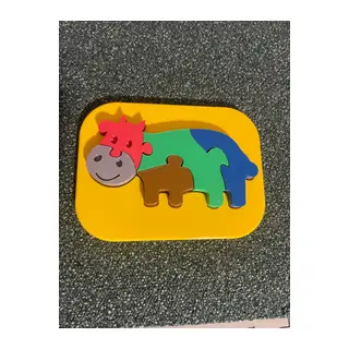3D Baskı İnek Figürlü Puzzle - Renkli Eğitici Yapboz