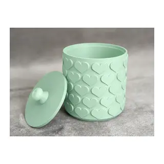 3D Baskı Kalp Desenli Kapaklı Saklama Kutusu - İki Renkli Organizer - Mint