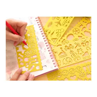 3D Baskı Günlük Nesneler ve Emoji Çizim Şablonu - Çoklu Desen Kalıbı - Sarı