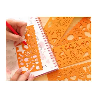 3D Baskı Günlük Nesneler ve Emoji Çizim Şablonu - Çoklu Desen Kalıbı - Turuncu