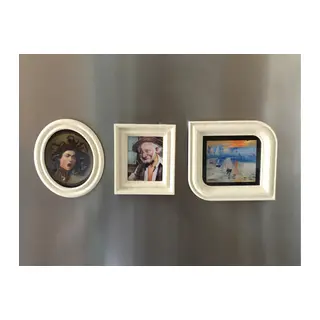 3D Baskı 3lü Mini Tablo Çerçeve Buzdolabı Magneti Güçlü Mıknatıslı Fotoğraflık Dekoratif Set