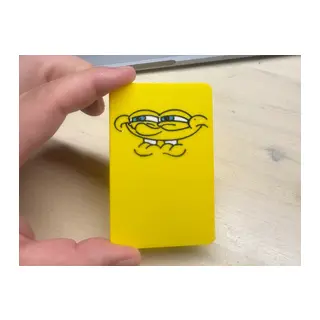 3D Baskı Sarı Gülen Yüz Desenli Dekoratif Banka Kartı Kılıfı