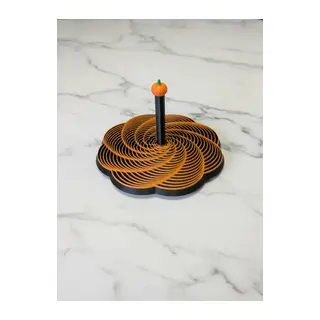 3D Baskı Spiral Halkalı Balkabağı Dekoratif Obje Dönen Kinetik Masa Aksesuarı Sonbahar Turuncu Siyah