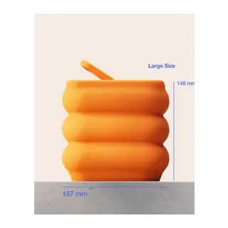 3D Baskı Baklava Formlu Sallanır Kapaklı Çöp Kutusu Büyük Boy Mutfak Banyo Ofis Kovası 157x157x148 mm Turuncu