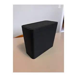 3D Baskı Araç Koltuk Arkası Çöp Kutusu Kayış Bağlantılı Kapaklı Oto İçi Mini Kova Katlanabilir Siyah