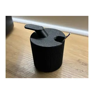3D Baskı 2li Kaşıklı Şekerlik Baharatlık Seti Kapaklı Fitilli Dekoratif Mutfak Sunum Kabı 7x7 cm