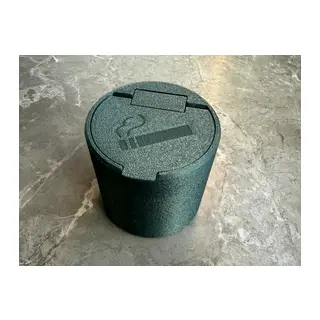 3D Baskı Kapaklı Küllük Menteşeli Rüzgar ve Koku Önleyici Dekoratif Sigara Küllüğü 11 cm